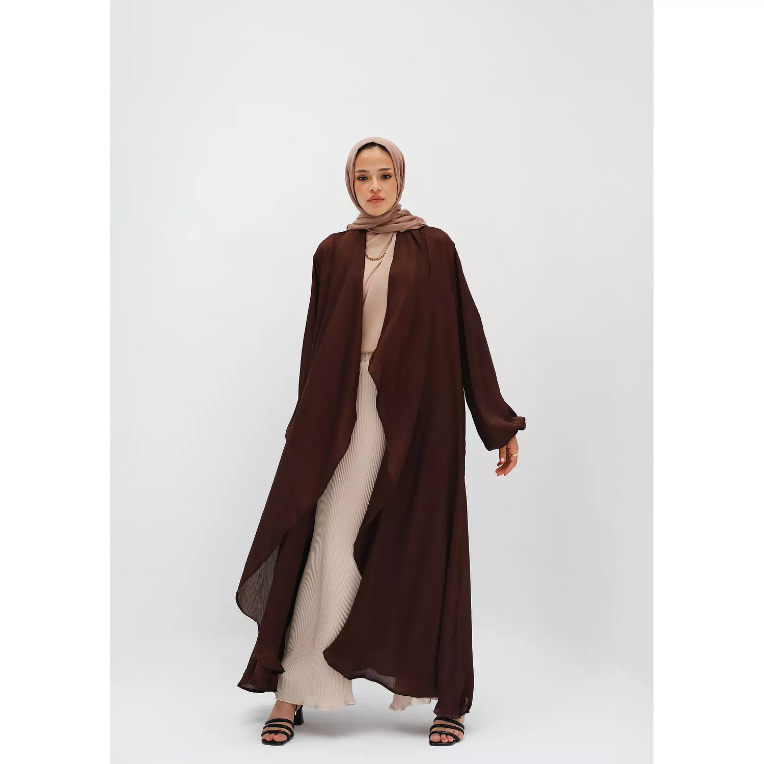 Shimmer Maxi Cardigan in Brown 1