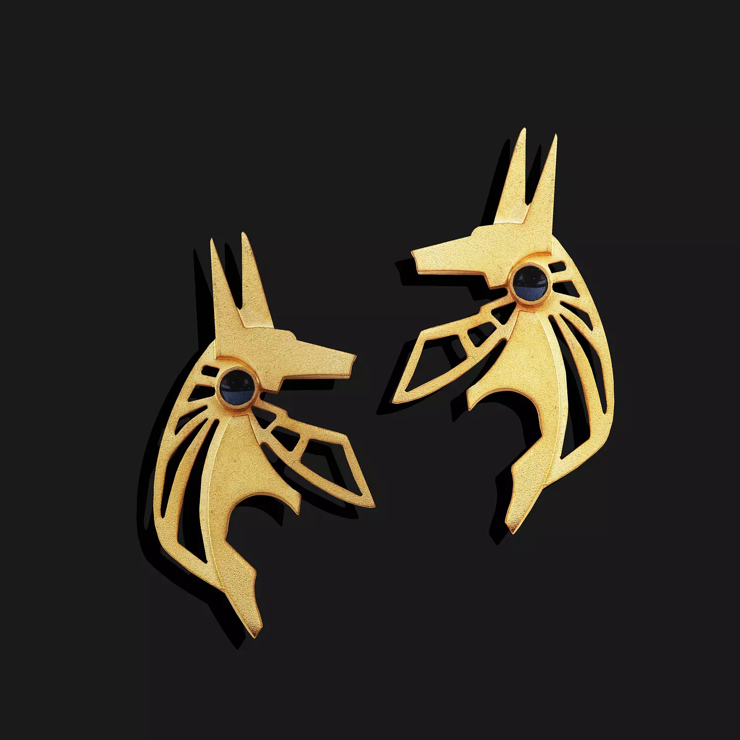Anubis earrings hover image