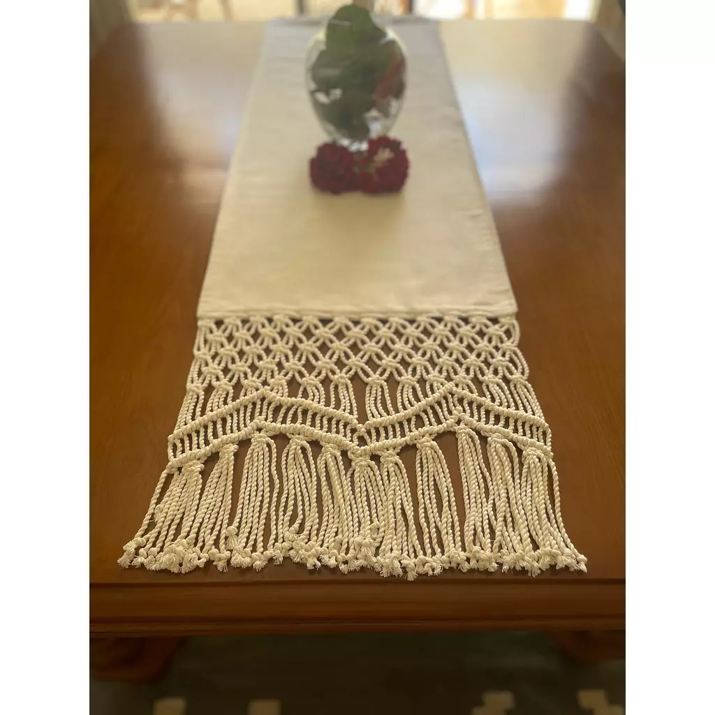 Cotton Macrame Dom Runner