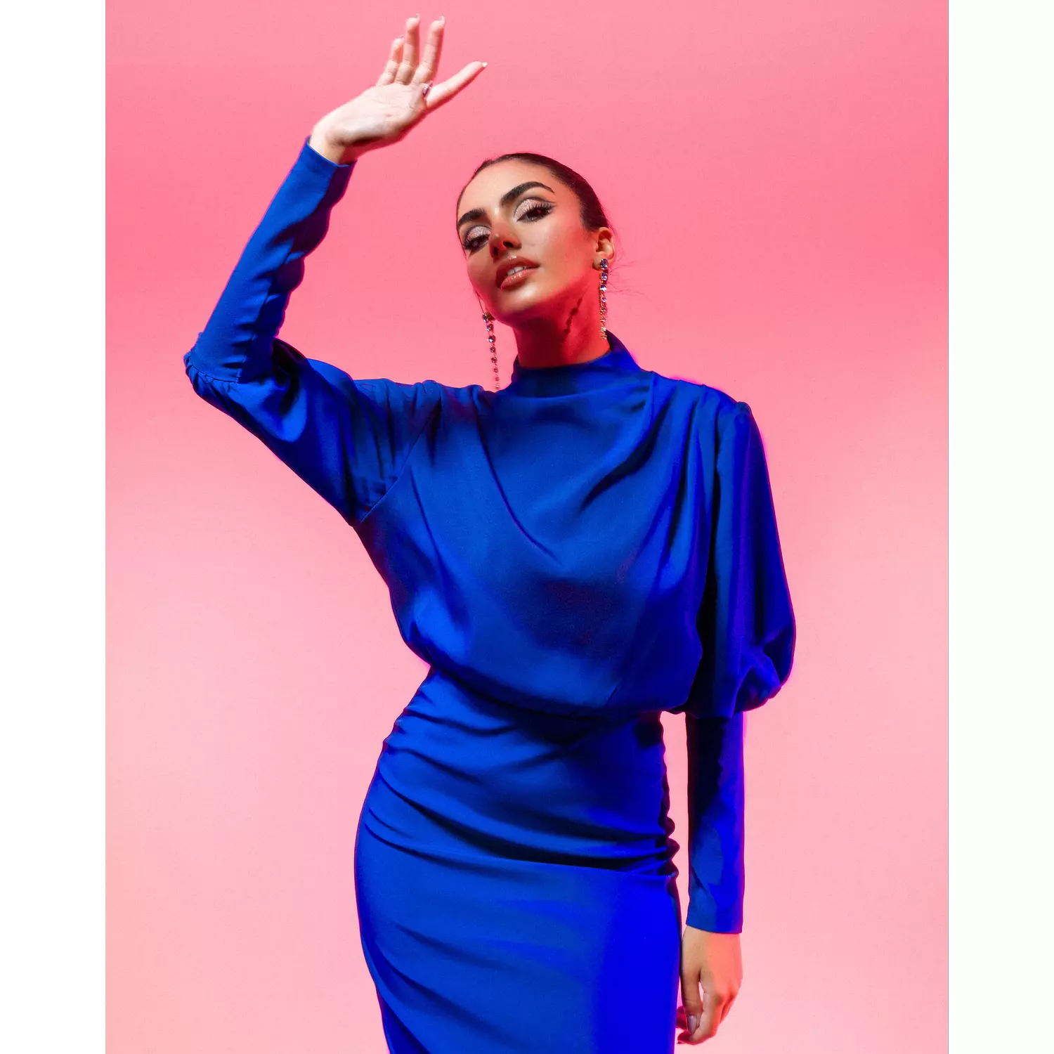 Royal blue dress hover image