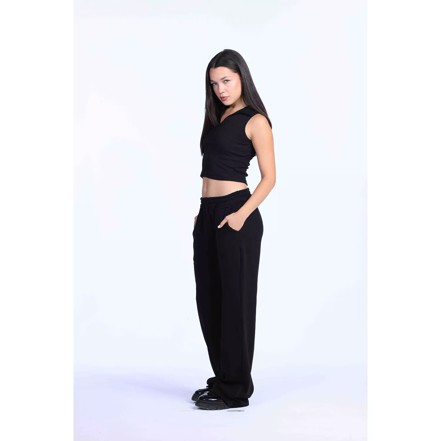 Black oversized sweatpants  hover image