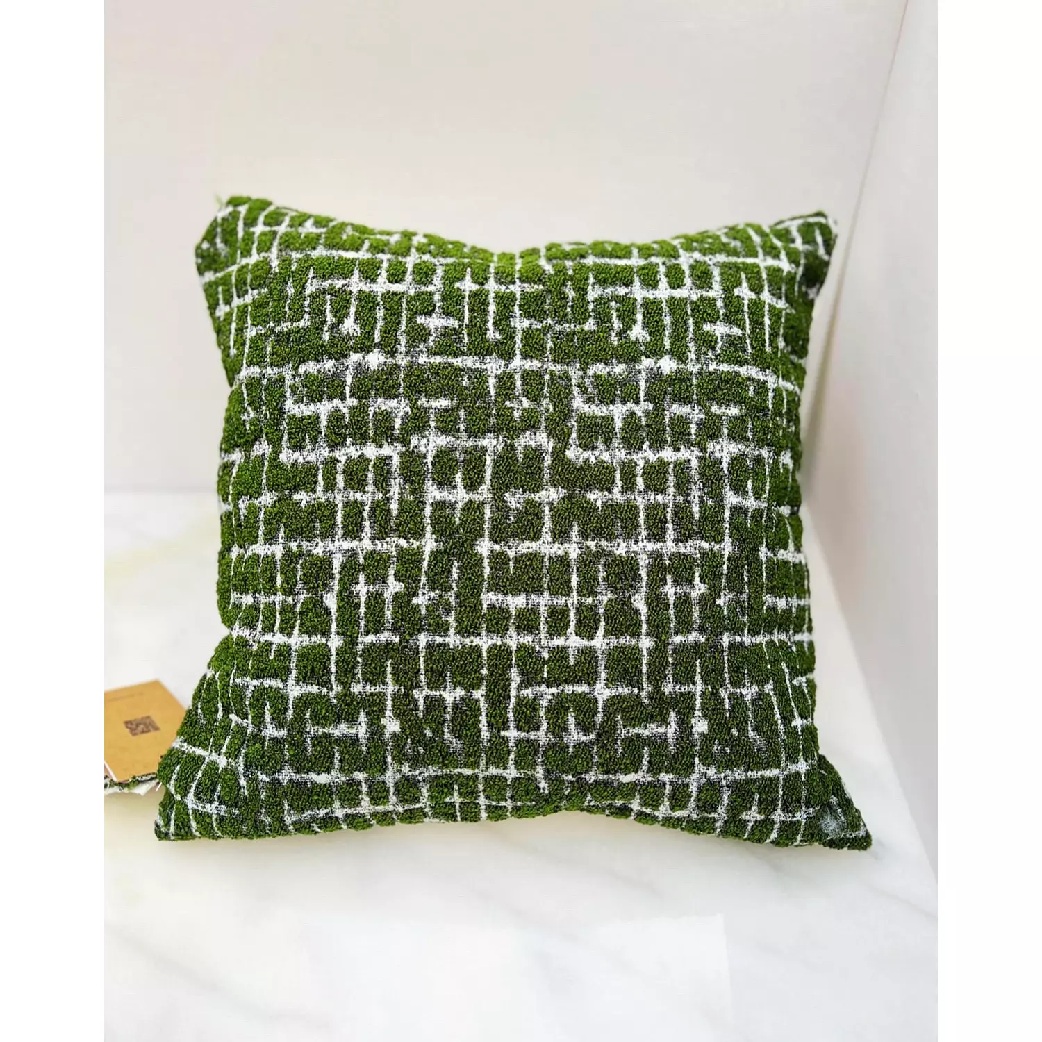 Emerald Green Jacquard Cotton Cushion hover image