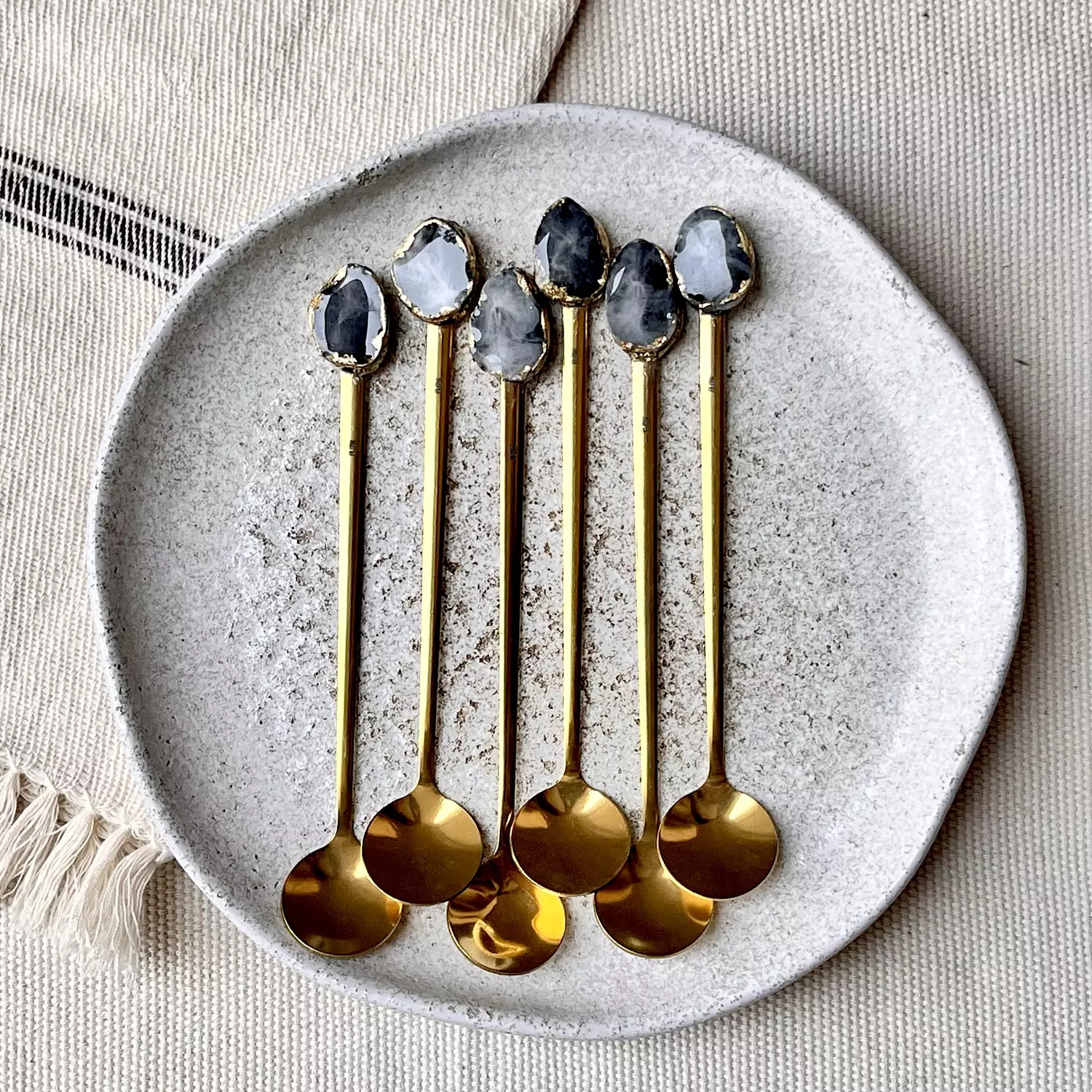 Long Gold Teaspoons set 2