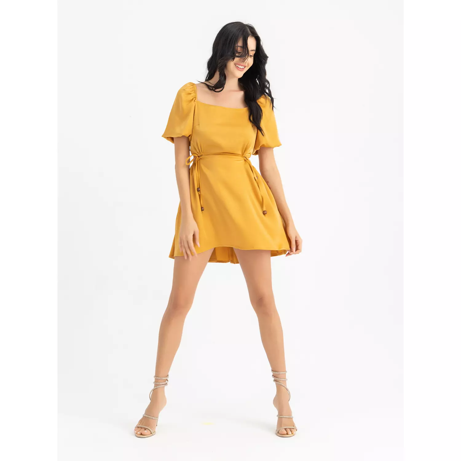 The POUFA cutout satin mini dress hover image