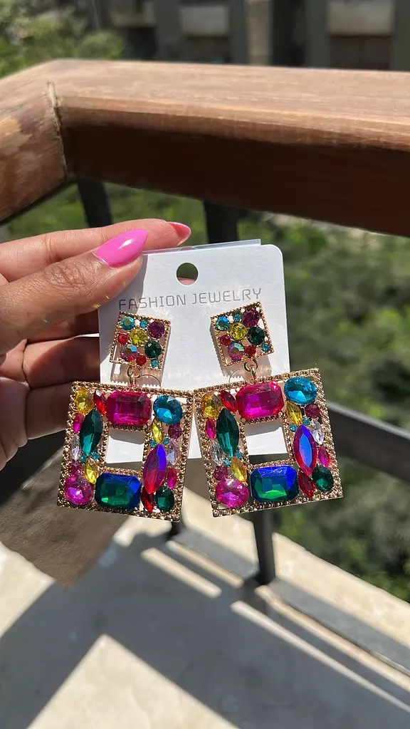 Rhinestone multicoloured Earrings 