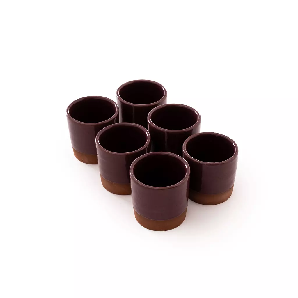 6 Pack Gouni Espresso Cups - Burgundy