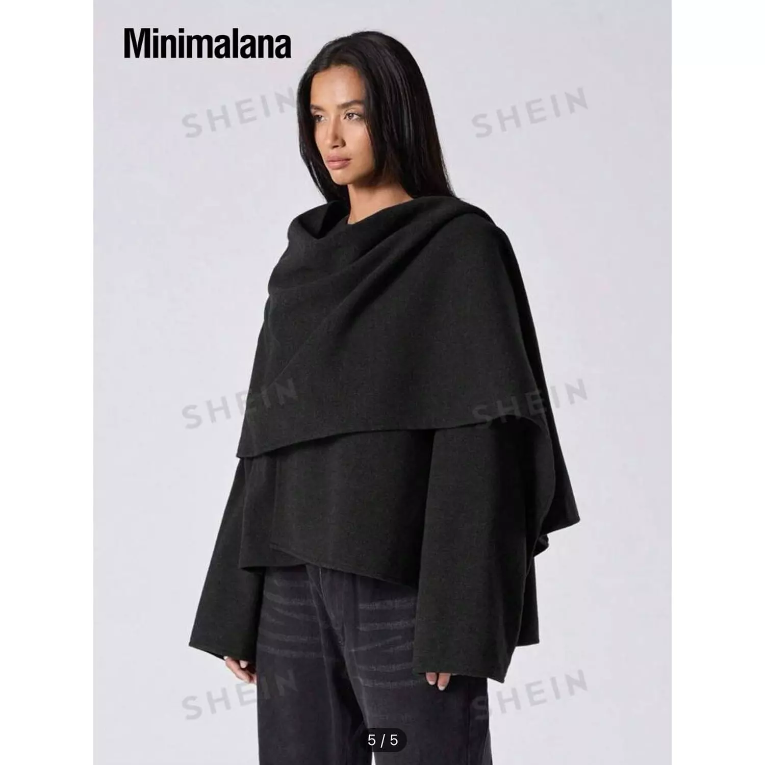 Crop Knit Coat with Asymmetrical Scarf  1