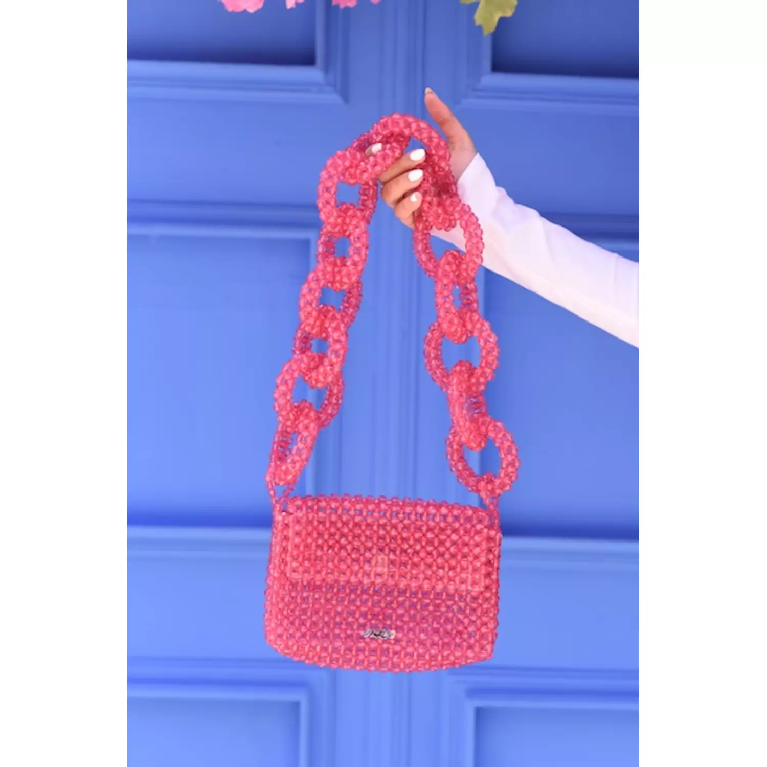 PINK beads shoulder bag 2