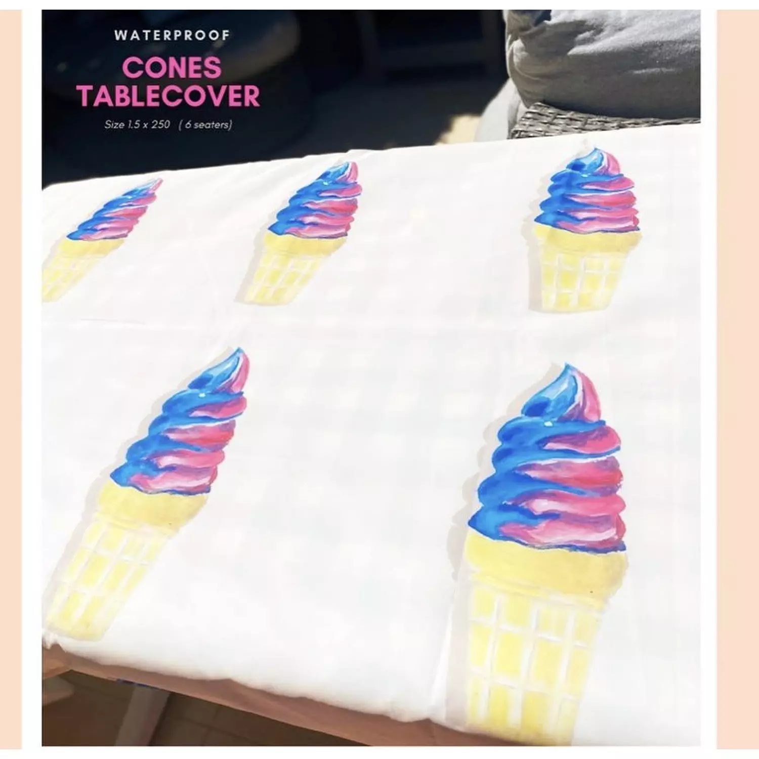 Ice-Cream Hand-Painted Tablecover (by order) 2