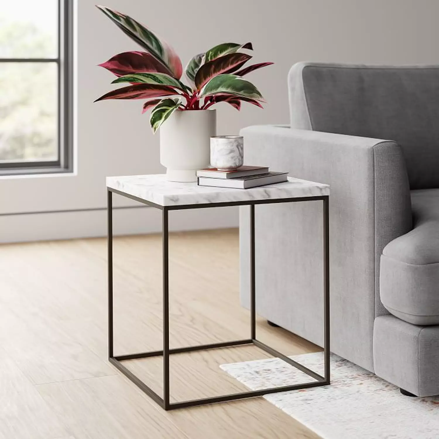 Steel Square Side Table - SINCO22 hover image