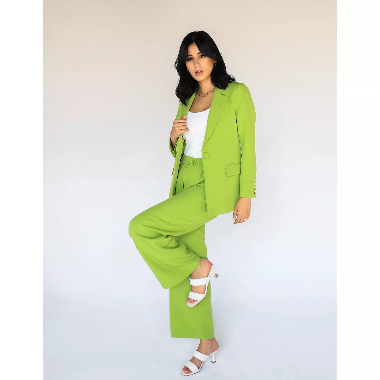 Green Apple Wide-leg Straight Mid Pants 5