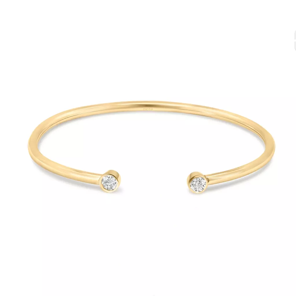 Two Stones Open Bangle - B6