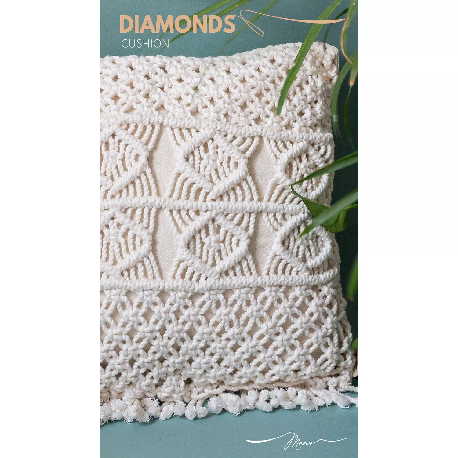 Diamonds cotton Macrame Cushion  1