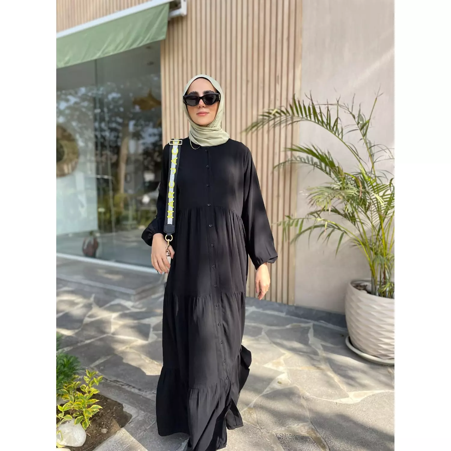 Layered buttoned Abaya  1