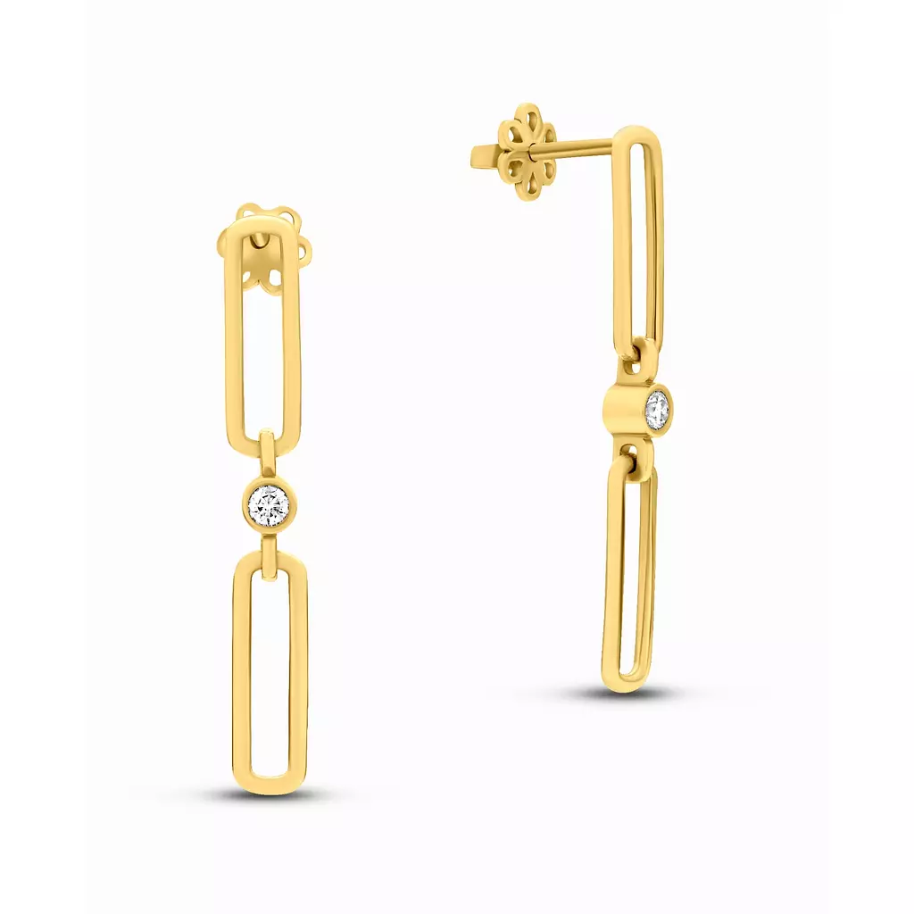 PaperClip Chain Diamond Earrings - E63