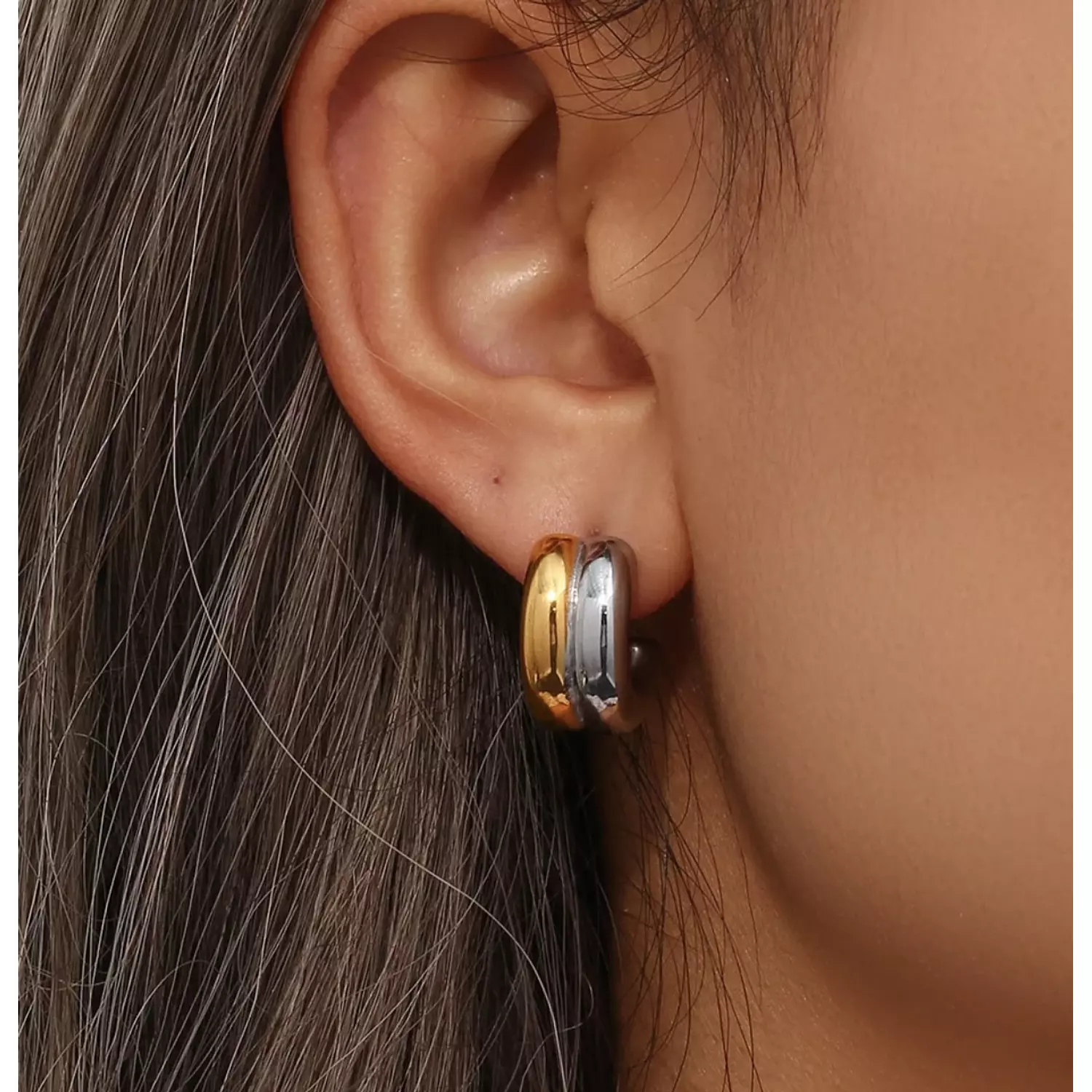 Double Rounded Earrings hover image