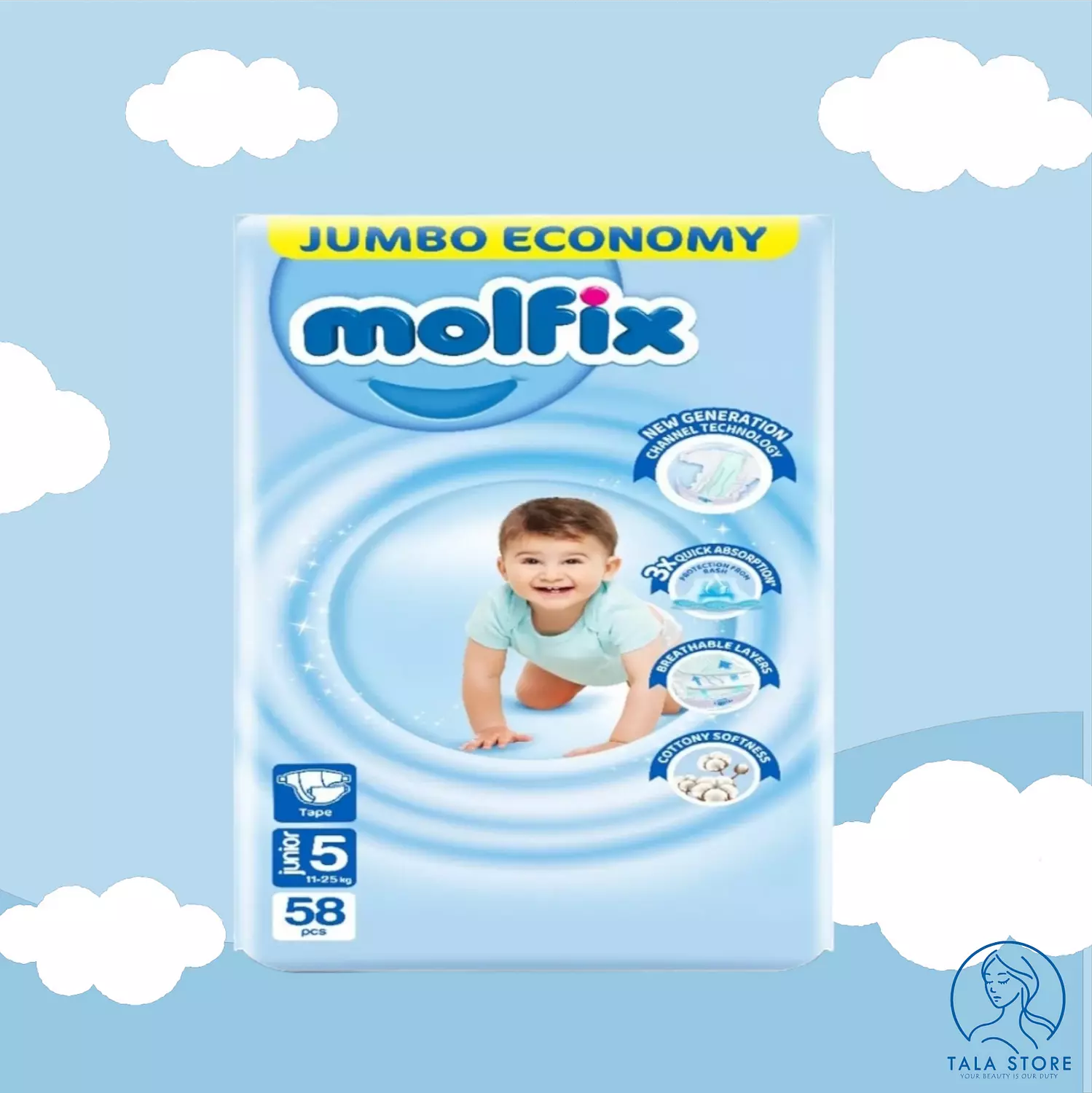 Molfix Jumbo Pack - Maxi Size 5 - 58 pcs  hover image