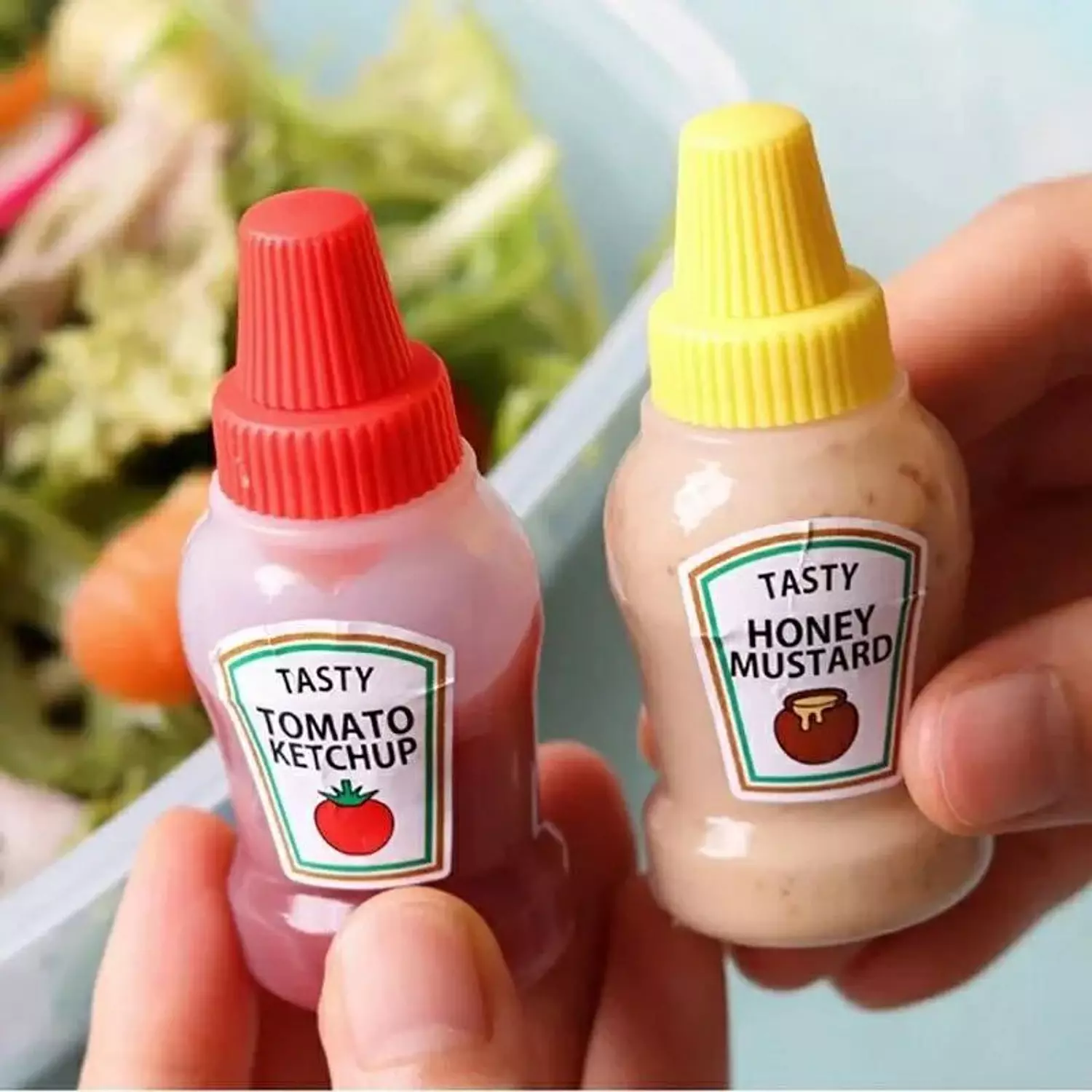 2 pcs Set 25ML Mini Sauce Bottle Portable 7