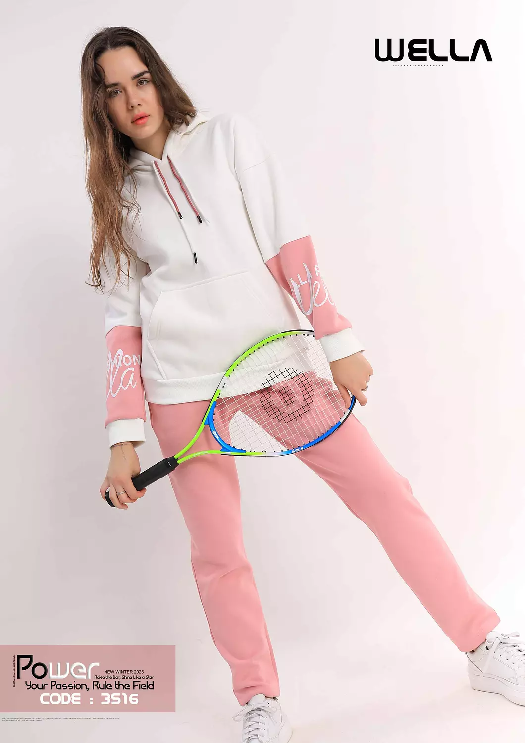 Light pink with white Sports pajamas 1