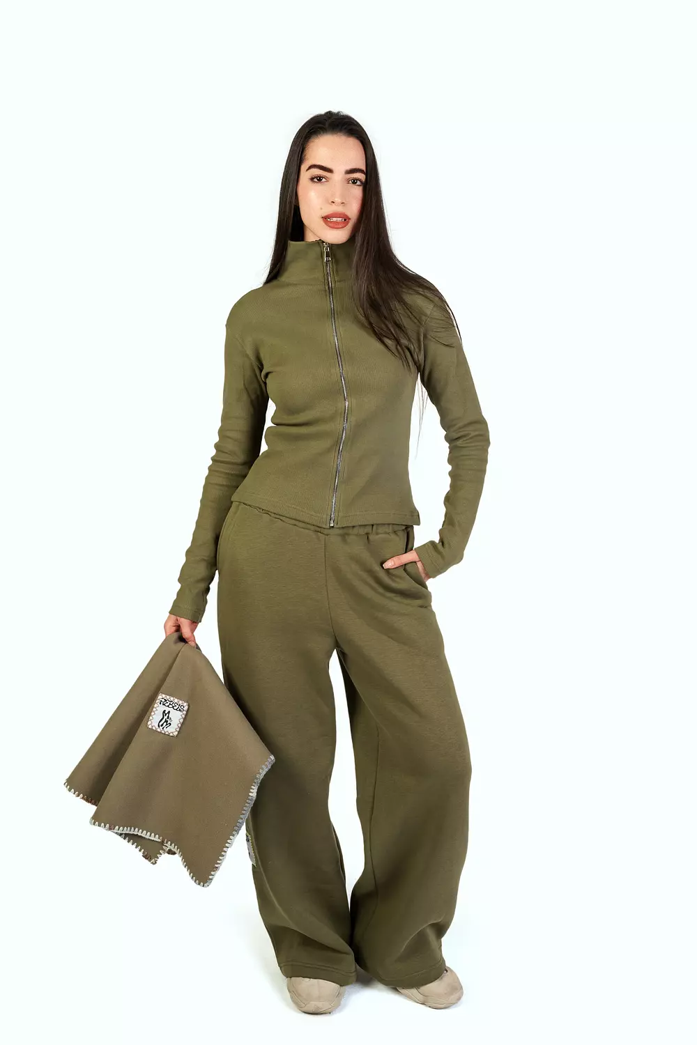 Olive Zipper Jacket hover image