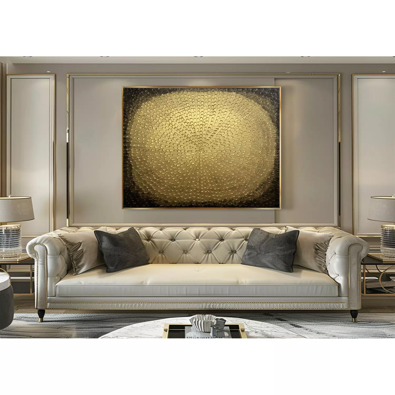 "Golden Slumber: Elegance in Serenity" 100*80cm/80*80cm hover image